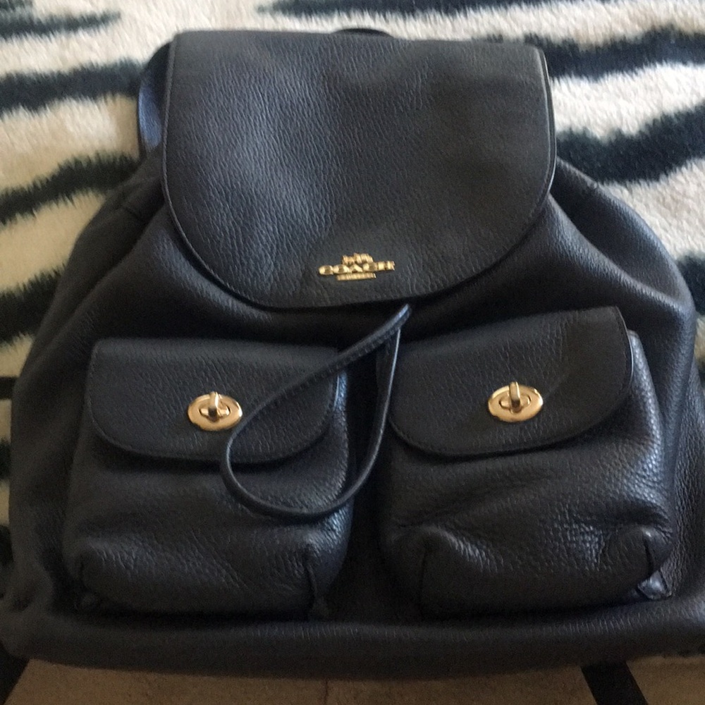 Coach backpack leather Billie in midnight Blue in Good condition